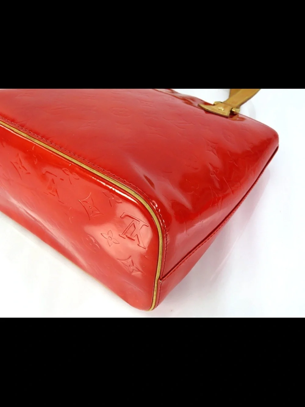 Louis Vuitton Red Patent Tote with Tan Handles